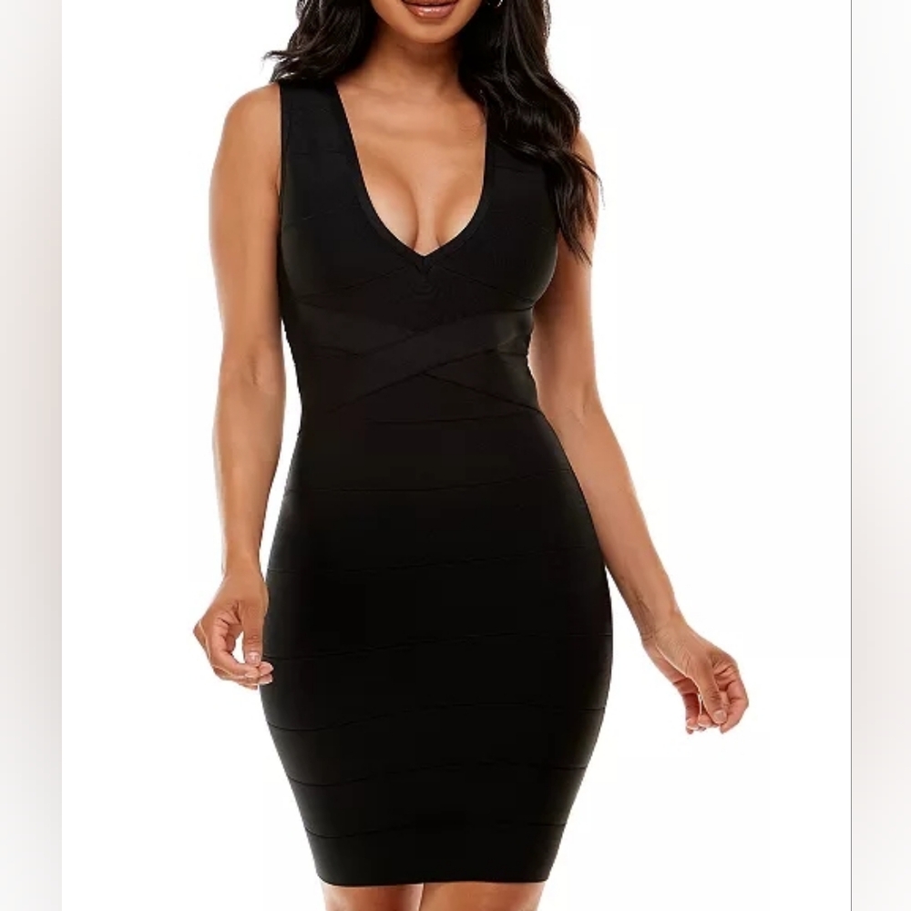 Bebe Black Bandage Bodycon Dress